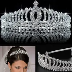 Wedding Bridal Princess Crystal Prom Hair Tiara Crown Headband with Comb US.