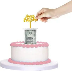 COMPLETE KIT: Our cash dispenser set includes special container, cake topper, 1 plastic roll with 40 connected pockets,...