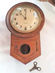 All glass is intact; the back of the pendulum is marked, 