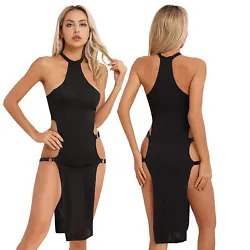 GirlsSleepwear. Woman Semi See-through Glossy Bodycon Dress Strapless Sleeveless Dress Nightclub USD 6.99. You can wear...