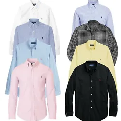 Add a fresh look to your wardrobe with this RL long sleeved Oxford shirt featuring a neat button-down collar &...