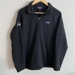 Patagonia Women’s Better Sweater Large EUC Classic Black 1/4 Zip KPMG Logo.