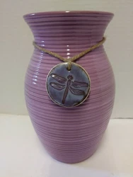 TELEFLORA MY DARLING DRAGONFLY PENDANT PURPLE GLAZE FLOWER VASE 8inch. NEW leftover from my closed floral business.