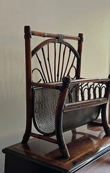 Vintage rattan French bamboo wicker magazine/towel holder exquisite and design great to excellent condition no issues...
