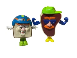 McDonalds Happy Meal Action Figures Transformer T Bone Steak + Sandwich.