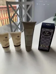 Gucci for men lotion lot. It’s pre owned they have been used The boxed lotion is almost fullThe after shave balm is...