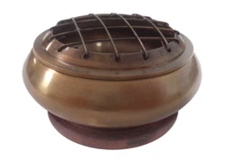 Intentionally made to look old, the burner and coaster may show small imperfections. Coaster is engraved with a floral...