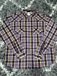 Patagonia Button Up Shirt Mens Plaid Lightweight Flannel Organic Cotton - Large.