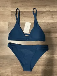 Original price paid $42, new with tags. ZAFUL Womens Bikini Peacock Blue Size S Padded Bathing Suit Swim Suit.