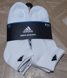 Brand New Adidas Athletic Low Cut Socks Mens Size 6-12 6 Pair / White with Black Logo Buy now for $12.99 plus shipping