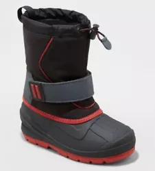 ⚡️Cat & Jack Shoes Brody Winter Boots - Black & Red ( Size 3)