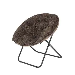 Kick back and relax with the Mainstays Folding plush Saucer Chair in Cheetah faux fur. This smart folding chair...