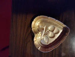 copper jello mold vintage.  Design is cherries on a stem with leaves. West Bend. Has hook to hang it with.