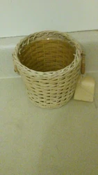 Rattan planter with plastic liner