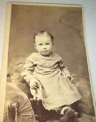 MA CDV Photo! Wonderful Portrait of Adorable Little Child, Gripping Chair Arms with Little Hands! Photographer: Turner....