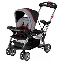 The unique rear facing seat allows your older child, (up to 50 lbs.). to ride or they can easily forward face to stand...