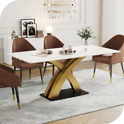 Its exquisite marble tabletop is well polished and glossy with radius corners design to prevent knocking and injury,...