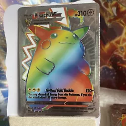 This amazing Pikachu VMAX Rainbow Silver Foil Pokemon card is a must-have for any fan of the game. With its stunning...