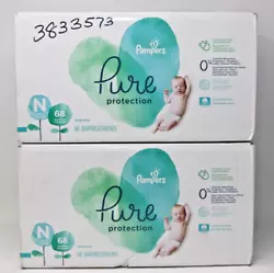 GET A GREAT DEAL ON THESE TWO BOXES WITH A TOTAL OF 136 Diapers Size 0/NEWBORN, 68 COUNT EACH- Pampers Pure Protection...