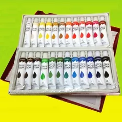 24 Color Aluminum Tubes, 12ml each. 24 Tubes Set Professional Artist ACRYLIC Paints.
