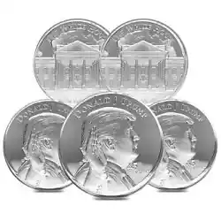 This round contains 1 troy ounce of. 999 fine silver. Obverse: Displays the right-facing image of Donald J Trump...