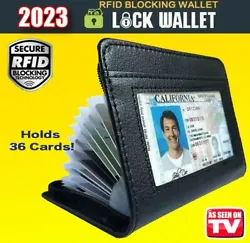 2022 Fashion Lock RFID Wallet Slim Credit Cards holder Leather Secure Blocking Wallet. Lock money and card wallet...