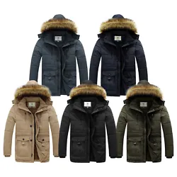It has an adjustable and detachable zippered hood as well as a removable faux fur trim if you prefer a simpler look....