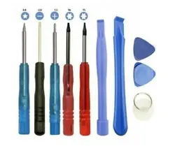 Deluxe 10 Piece Tool Set Kit for Tablet & eReader - Kindle Nook iPad Torx Pry. The kit includes 5 screwdrivers (T6, T5,...