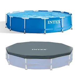 Intex 12 Foot x 30 In. Above Ground Pool & Intex 12 Foot Round Pool Cover. Constructed of high quality, durable...