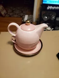 Addison Pink And Gold Tea Set For One. A pretty little pink and gold service for one. It is the pinky up collection....