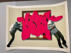 Signed and Numbered Serigraph ( Screen Print ) in Pencil by Hijack. 