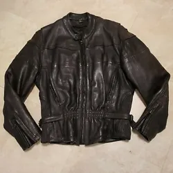 Selling UNIK Ultra Heavy LEATHER Motorcycle Zip Buckle Lined Jacket Womens Size XL. You can see the condition from the...