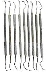 GERMAN STAINLESS STEEL EXCELLENT QUALITY OF 9 PCS PERIODONTAL GRACEY CURETTES SET KIT. Kit Contain Following Curettes...