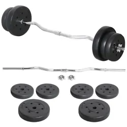55LB High Quality Barbell Dumbbell Weightlifting Set Gym Lifting Exercise Curl Bar. W-shaped handle prevent our hands...