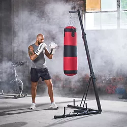 Burn calories and get stronger with this adjustable heightfitness punch bag and stand. The support beams are adjustable...