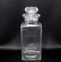 This super old apothecary jar was made in three pieces, dating it back to the mid 1800s. It is made of clear glass and...