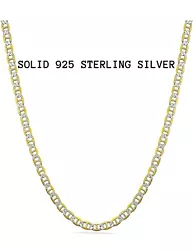 Chain Type : Mariner Link (Gucci Link). Italian Made Sterling Silver. Two Tone Sterling Silver Chain. Chain Width :...