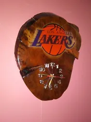 Selling a vintage hand made Los Angeles Lakers wooden Wall Clock. This rare one of a kind clock measures approx. 17...