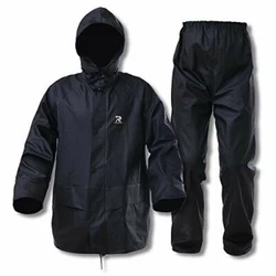 Stretch knit rain suit waterproof rain jacket and pants are made of 100% Polyester. Double entry front pockets. Front...