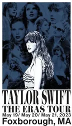 Official Taylor Swift Concert Poster Foxborough MA Eras Tour May 2023 14