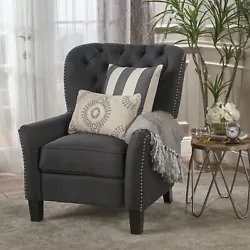Make sure you always. Includes: One (1) Recliner. Leg Material: Birch. Leg Finish: Dark Brown. Arm Height: 23.00