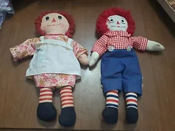 Vintage Knockerbocker Raggedy Ann Doll And Andy Doll. I could find no label on Andy. Please see all photos for...