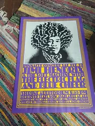 Jimi Hendrix Pinnacle Shrine Auditorium 1968 Concert Poster 3rd Printing 27”.  Will ship in tube  Ships free with usps