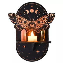 Widely Used: Crystal Shelf Display for Wall is designed with a moth and moon decor, ideal for hanging in the yoga room,...