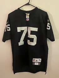 VTG Reebok NFL Oakland Raiders Howie Long 75 - Throwback Jersey - Youth XL.