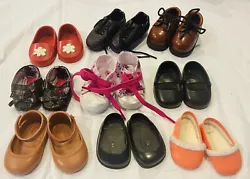 Lot of 9 Our Generation Battat SHOES boots for 18 fits American Girl doll. In used condition, some showing play wear...