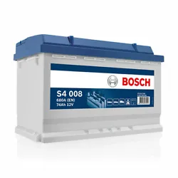 Batterie Bosch S4008 74Ah 680A BOSCH. Si vous avez le choix entre plusieurs modèles, choisissez celui dont la longueur...