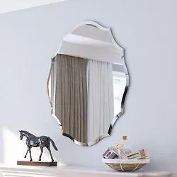 Cool modern Beveled Edge shape mirror with eye-catching detail like a wavy edge, its a piece of artwork in itself, will...