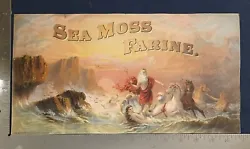This is a full color printers proof of a box label for Sea Moss Farine, a popular baking additive of the late 19th...