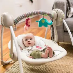 The swing seat reclines for ultimate comfort. It’s tough to say who loves this swing more – parents or babies....